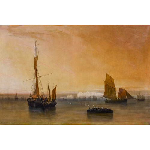 ANTOINE LON MOREL-FATIO : Segelschiffe vor den Kreidefelsen der Isle of Wight (Dobiaschofsky Auktionen AG)